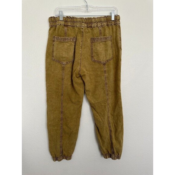 Anthropologie Rhys Utility Jogger Drawstring Moss Green Linen Women's Medium - Picture 4 of 8